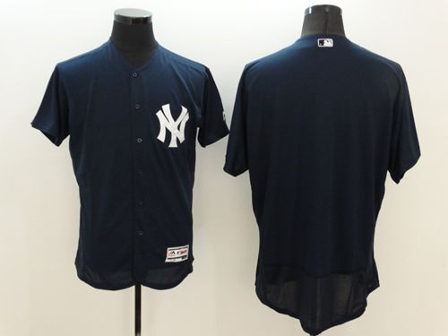 Yankees Blank Navy Blue Flexbase Authentic Collection Stitched MLB Jersey - Click Image to Close
